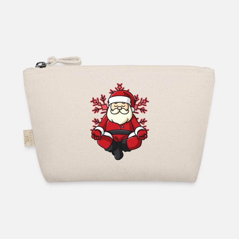Weihnachten Yoga Weihnachtsmann Weihnachtsgeschenk - Bio-Täschchen - Natur