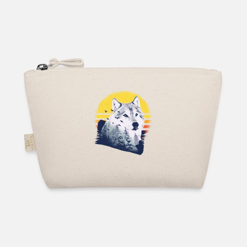 Wolf motif nature wolves Organic Pouch