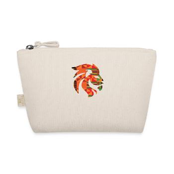 African Lion Head with Ghana Kente Pattern, Animal - Organic Pouch - nature - Front