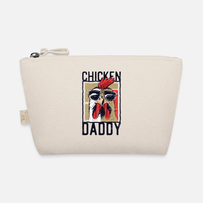 Conception drôle de papa de poulet pour le coq dans le panier Trousse biologique