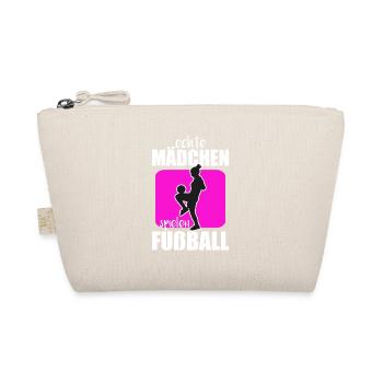 Echte Mädchen spielen Fußball Fußballerin Geschenk - Bio-Täschchen - Natur - Vorne