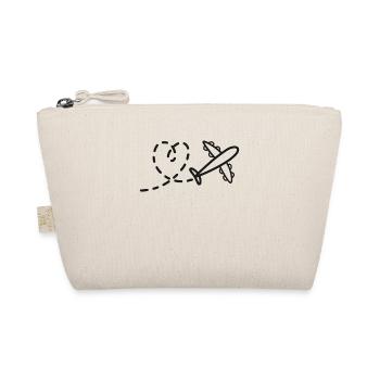 Love and wanderlust: heart and airplane - Organic Pouch - nature - Front