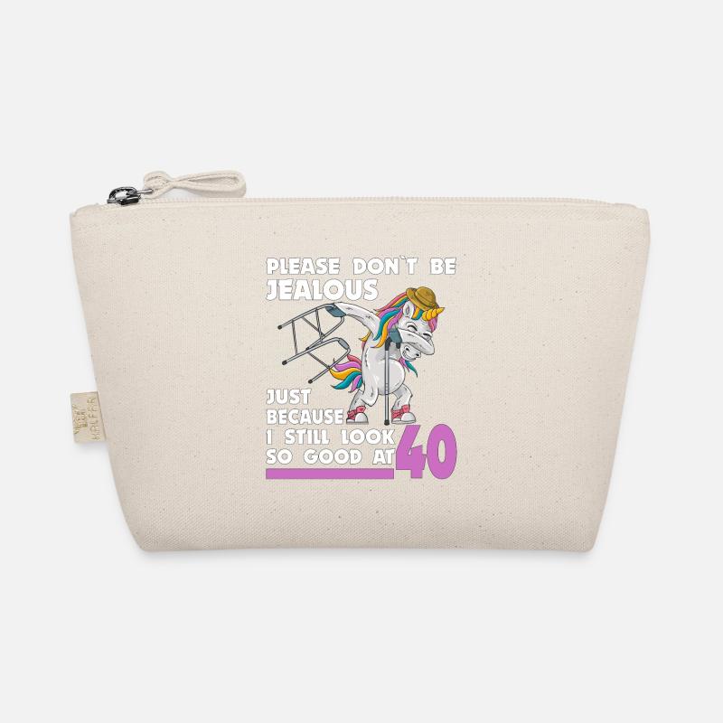 40th birthday 40 years unicorn with rollator stick Organic Pouch