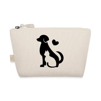 Chien et chat - idée cadeau amoureux des animaux avec un cœur - Trousse biologique - nature - Devant
