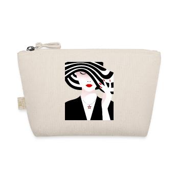 Femme au chapeau rayé noir et blanc - Trousse biologique - nature - Devant