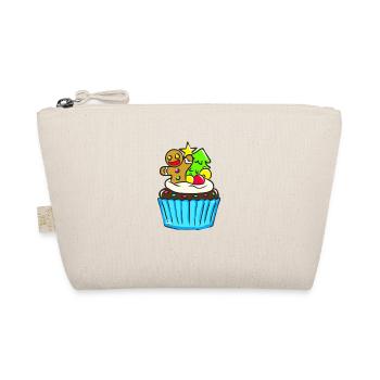 Muffin for Christmas with gingerbread men blue - Organic Pouch - nature - Front