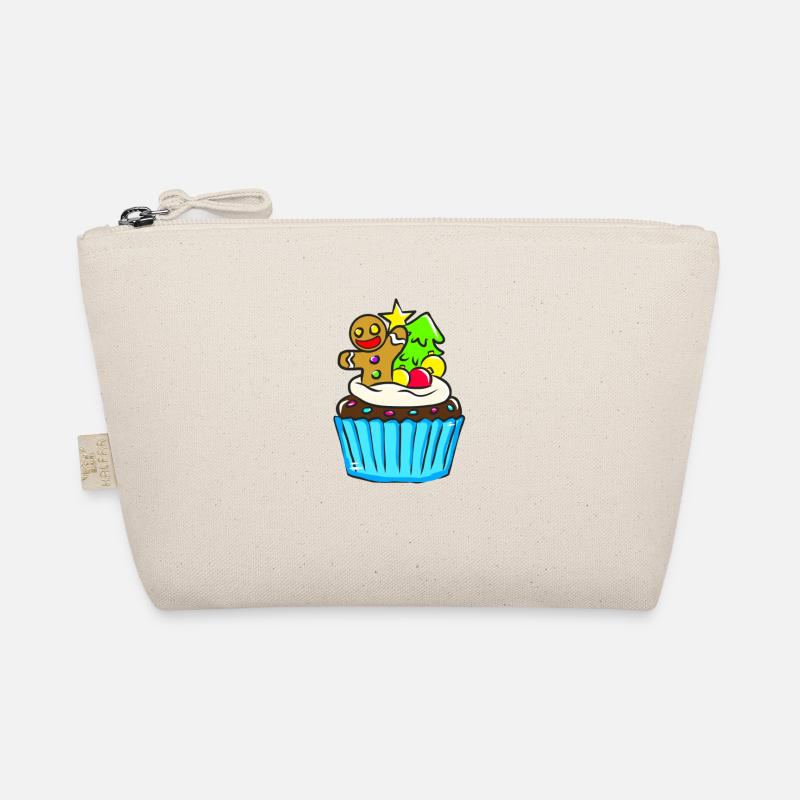 Muffin for Christmas with gingerbread men blue Organic Pouch
