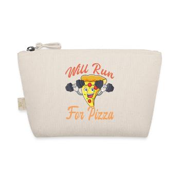 "Will Run For Pizza" - Trousse biologique - nature - Devant