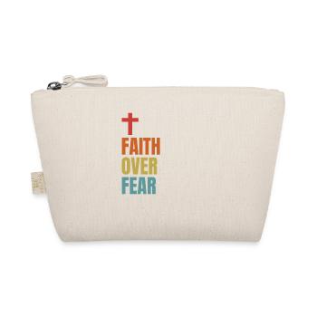 Faith Over Fear Cool Christian Cross - Organic Pouch - nature - Front