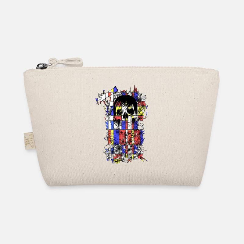 Mondrian Skull Art - Bio-Täschchen - Natur