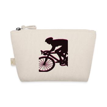 Cyclist cycling racing bike retro vintage - Organic Pouch - nature - Front