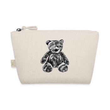 Toy teddy bear with an eye patch - Organic Pouch - nature - Front