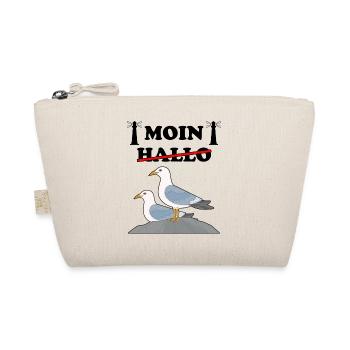 Moin Norddeutsch Möwen Lustig Spruch Möwe Geschenk - Bio-Täschchen - Natur - Vorne