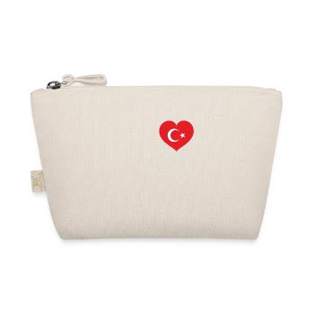 Heart Crescent Star Turkey Flag Flag Istanbul - Organic Pouch - nature - Front