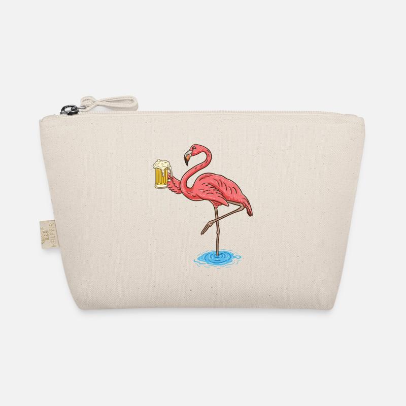 Flamingo drinks beer gift for beer lover Organic Pouch