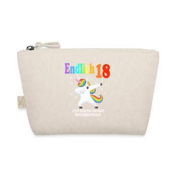 18. Geburtstag Einhorn Einhörner Erwachsen - Bio-Täschchen - Natur - Vorne