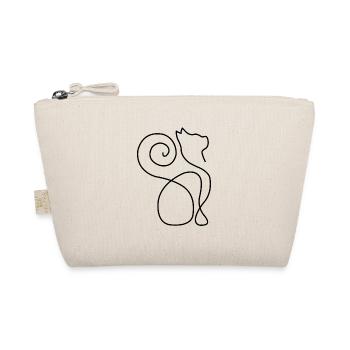 Cat cats line art line drawing as a gift - Organic Pouch - nature - Front