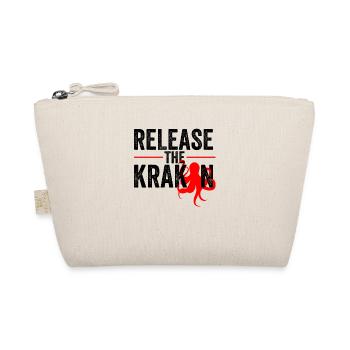 Release The Kraken Tintenfisch Rot Geschenk Spruch - Bio-Täschchen - Natur - Vorne