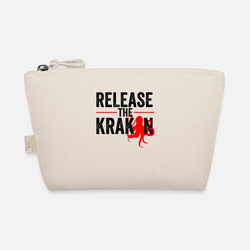 Release The Kraken Tintenfisch Rot Geschenk Spruch - Bio-Täschchen - Natur