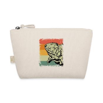 Vintage Biber Wildtier Nagetier Geschenkidee - Bio-Täschchen - Natur - Vorne