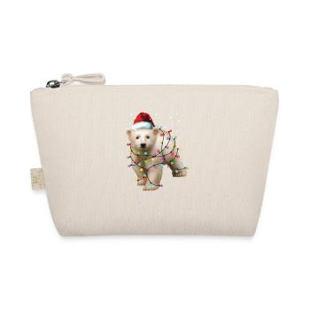 Weihnachts-Eisbär - Lustiges Weihnachts-niedliches Tiergeschenk - Bio-Täschchen - Natur - Vorne