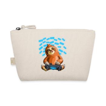 Pew Gamer Sloth Funny PewPewPew Video Gaming Gift - Organic Pouch - nature - Front
