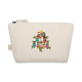 Owls Christmas Tree Christmas Owl Funny Owl - Organic Pouch - nature - Front