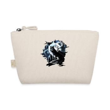 Wolf sits howling in the full moon at night - Organic Pouch - nature - Front