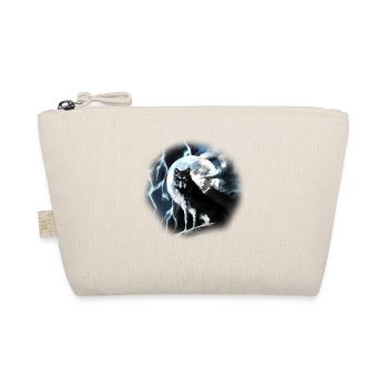 Wolf sits howling in the full moon at night - Organic Pouch - nature - Front