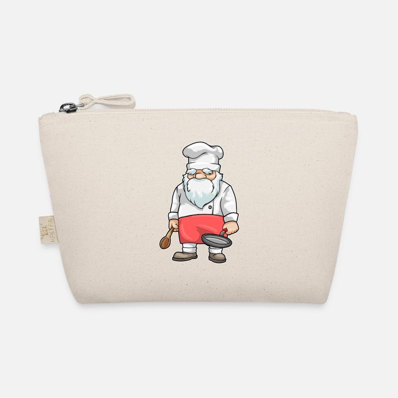 Chef avec pan de chapeau de chef et cuillère en bois Trousse biologique