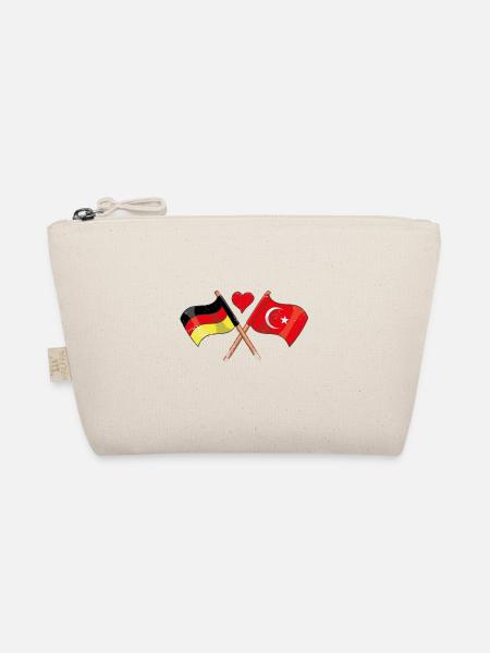 J'aime la Turquie drapeau de l'Allemagne drapeau coeur - Trousse biologique - nature - Devant