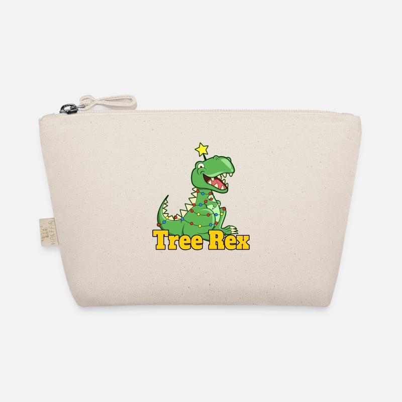 Netter Weihnachtsdinosaurierpyjama Mit Wenig Süßem Bio-Täschchen