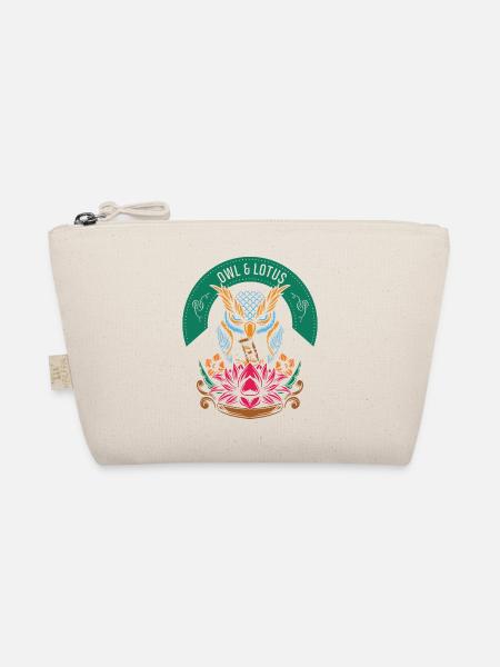 Lotus Eule Garten Geschenk - Bio-Täschchen - Natur