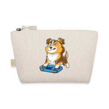Australian Shepherd Gamepad Kawaii - Organic Pouch - nature - Front
