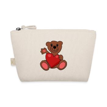 Teddy Teddy Bear Heart Stuffed Animal Baby Kids Birth - Organic Pouch - nature - Front