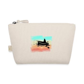 Angler in boat fishing fishing - Organic Pouch - nature - Front