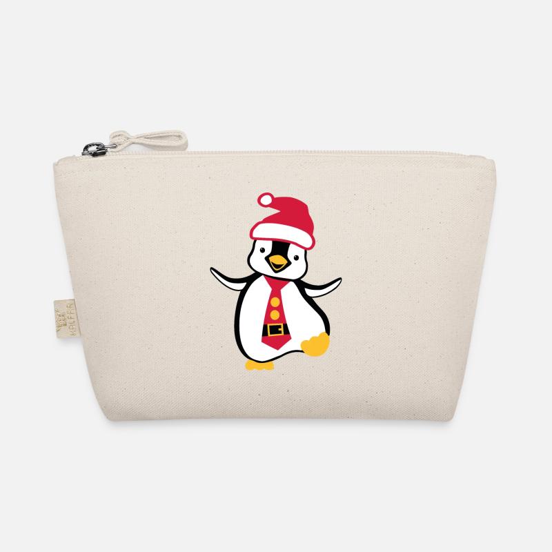Weihnachten Pinguin - Bio-Täschchen - Natur