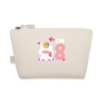 8th Birthday Unicorn - Organic Pouch - nature - Front