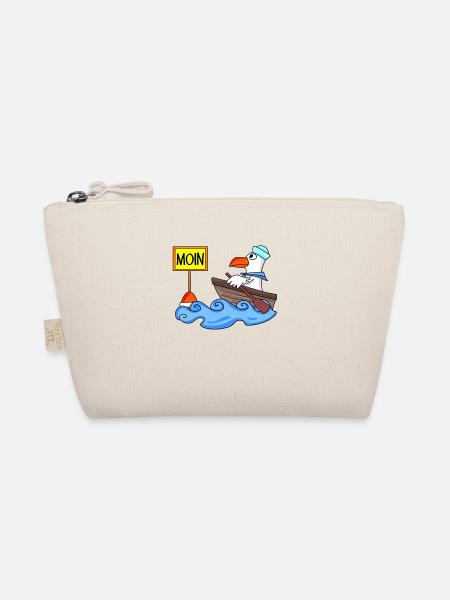 Moin Seemann Möwe Seemöwe Boot - Bio-Täschchen - Natur - Vorne