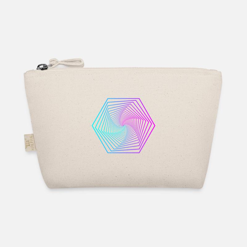Neon Polygon Spiral Gradient Organic Pouch