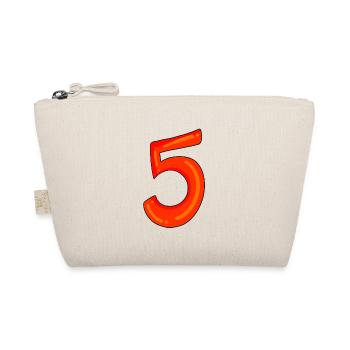 Number 5 red number five - Organic Pouch - nature - Front