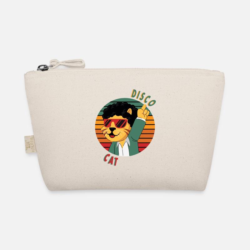 Disco Cat goes on the slopes - Organic Pouch - nature