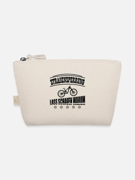 Straßensperrung EBiker MTB Lustig Radfahrer Spruch - Bio-Täschchen - Natur - Vorne