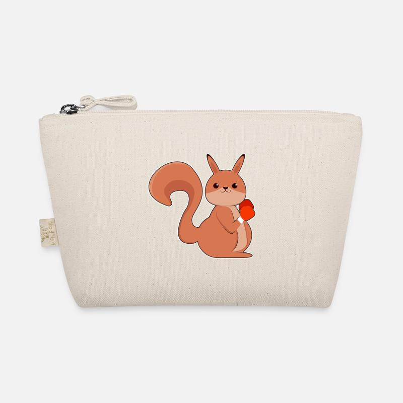 Eichhörnchen als Boxer mit Boxhandschuhe Bio-Täschchen
