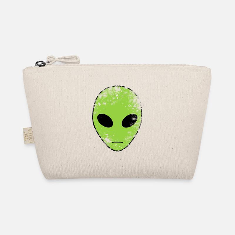 Green Alien Head - Organic Pouch - nature