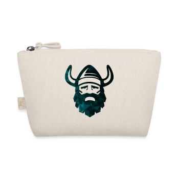 Tête viking en polygone avec casque avec des cornes - Trousse biologique - nature - Devant