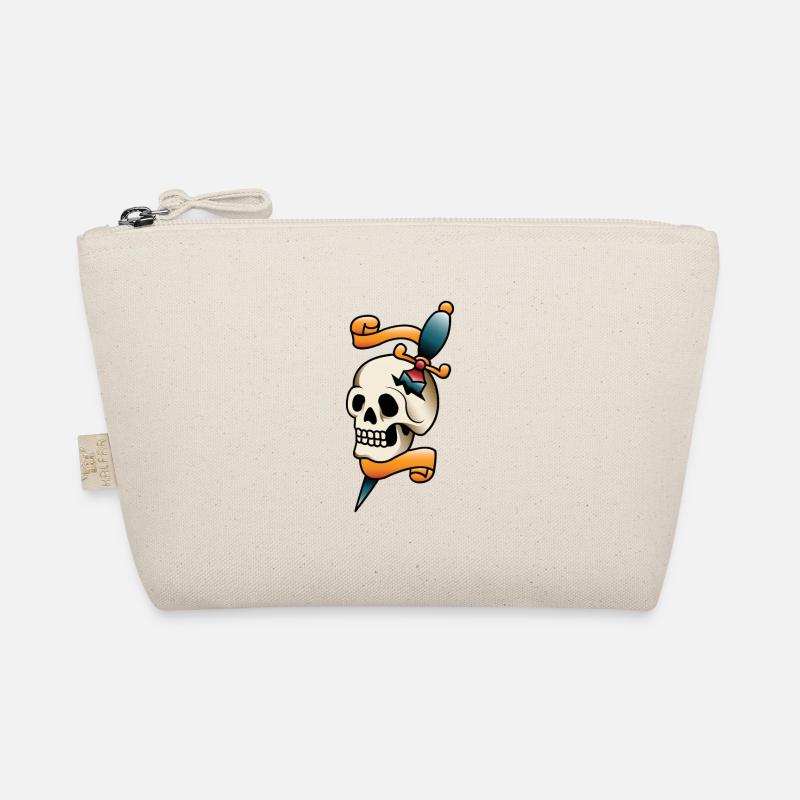 Dagger and Skull Tattoo Organic Pouch