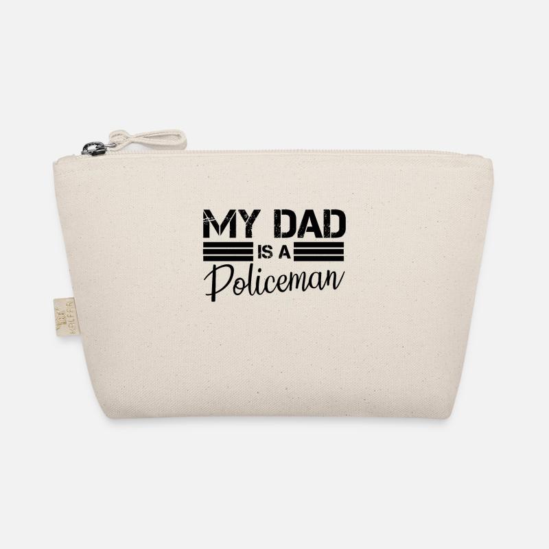 Vater als Polizei Cop mit Uniform Bio-Täschchen