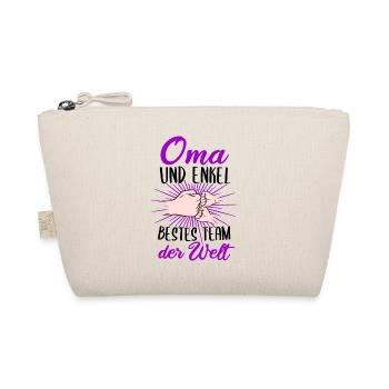 Oma und Enkel zweifache Oma Geschenk Geburt Enkel - Bio-Täschchen - Natur - Vorne
