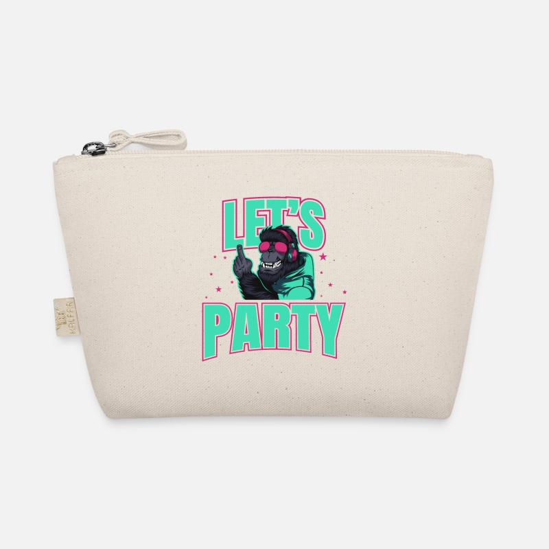 Let ́s Party DJ Monkey Celebration Gorilla Gift Idea Organic Pouch